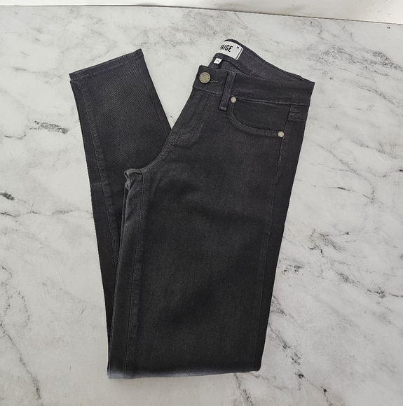 PAIGE Verdugo Ankle Low Rise Dark Gray Skinny Jeans 25 NWT - Picture 2 of 2